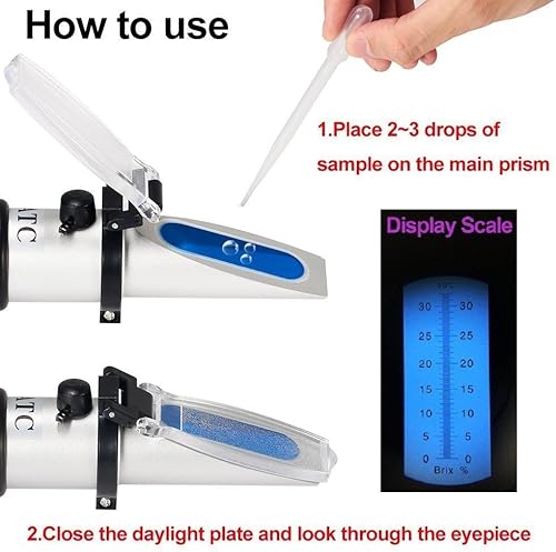 Réfractomètre Sucre Queta Réfractomètre de Contenu de Sucre Poche Brix Mètre Instrument de Mesure pour Fruits Légumes etc. Très Pratique Sucre contenu Mètre Avec ATC Automatic Temperature Compensation - Nail Gallerys
