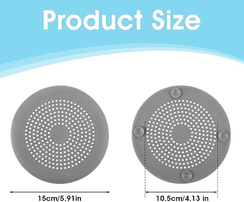 WLLHYF Lot de 2 attrape-cheveux ronds en silicone avec ventouses, pour salle de bain, baignoire, cuisine, gris - Nail Gallerys