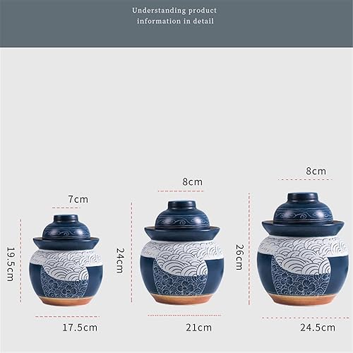 oUyOo Fermentation Crock Jar, Kimchi Jar Pot en Grès pour La Fermentation Ou Le Marinage du Kimchi, Choucroute avec Couvercle en Céramique,1.75kg - Nail Gallerys