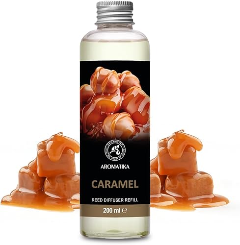 Recharge Diffuseur de Caramel 200ml - Recharge pour Diffuseur d'arômes - Parfum Ambiance - Diffuseur Parfumé au Caramel - Desodorisant Maison - Assainisseurs de Air - Cadeau de Noël - Nail Gallerys