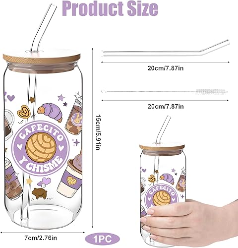 filheraze Avec Couvercle et Paille, Élégant Gobelet en de 16 oz Avec Couvercle et Paille, Belle Tasse à Motif Mignon, Polyvalent pour Le Café, Les Cocktails et Plus Encore - Nail Gallerys