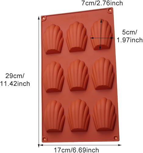 2 Pièces Moule a Madeleine, Madeleine- Moule en Silicone à 9 Trous, Durable et Facile à Nettoyer Antiadhésifs Pâtisserie Plaque, Adapté à la Pâtisserie Maison - Nail Gallerys