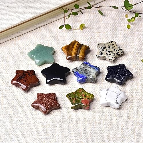 WAHOM 1pc Naturel Quartz Cristal étoile coloré Pentagramme Pierre de guérison décor à la Maison Artisanat Cadeau Amour Pierres précieuses (Color : Blue Sandstone) - Nail Gallerys