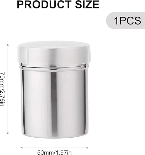 ZFRITP Saupoudreuse Sucre Glace, Saupoudreuse Cacao, Sucre De Coco, Sucrier Pour Sucre En Poudre, Shaker Chocolat En Poudre En Inox, Boite A Sucre En Poudre Pour Dragées De Cacao Et De Café 5x7cm - Nail Gallerys