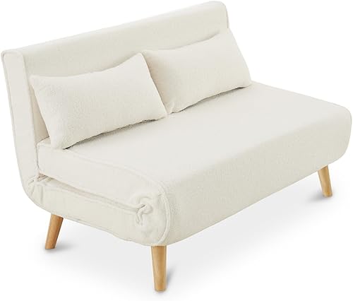 DecoInParis Banquette Convertible 2 Places en Tissu Effet Peau de Mouton Tonka - Nail Gallerys