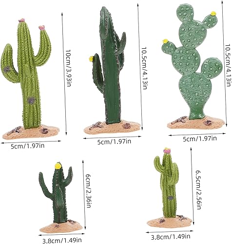 Zerodeko 5Pièces Cactus Miniature pour Décoration de Table de Sable DIY Accessoire de Paysage Artificiel Modèles Réalistes pour Aménagement Intérieur - Nail Gallerys