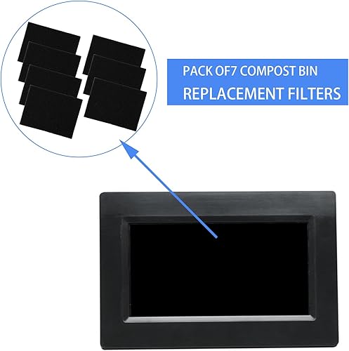 Anseom Lot de 7 Filtres à Charbon Actif pour Poubelles à Compost, Filtres Carrés Anti-Odeur pour Composteur de Cuisine, Filtre à Odeurs pour Composteur de Déchets de Cuisine - Nail Gallerys