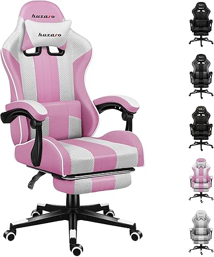 huzaro Force 4.7 Chaise Gamer Ergonomique | Charge maximale 140kg | Double Inclinaison | Accoudoirs | Coussin Lombaire | Tissu Huge Mesh | Repose-Pieds | Camo - Nail Gallerys