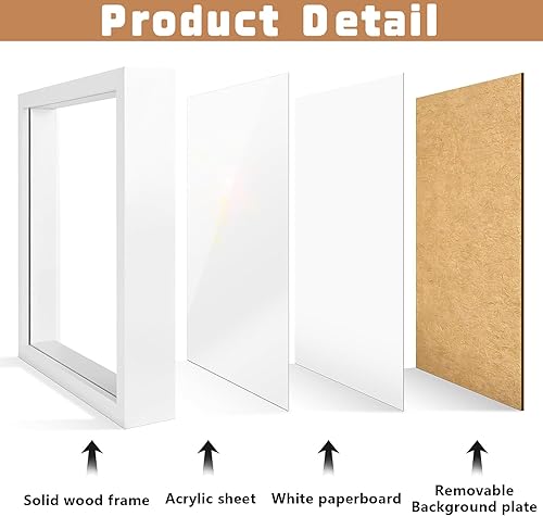 NINGYER 2 Pièces Cadre 3D, 22x22cm Cadre Profond Cadre Photo 3D, Cadre Photo en 3D pour des Objets, des Fleurs, des Cadeaux de Mariage ou des Souvenirs - Nail Gallerys