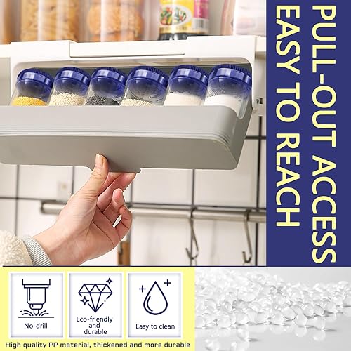 Rangement Epices Tiroir Etagere A Epices Tiroir Cachée avec 6 Pot à Épices pour Armoire Cuisine Placard Réfrigérateur (Gewurzregale) - Nail Gallerys
