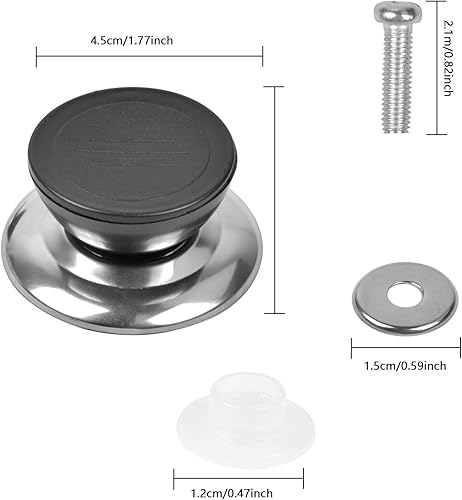 5 Pièces Casserole Couvercle Boutons, Bouton de Couvercle Universel Ustensiles de Cuisine Remplacement Boutons, Poignée du Couvercle Poignee Couvercle Casserole pour Poêles, Casseroles - Nail Gallerys