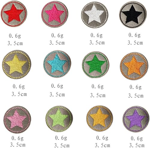 Lot de 12 patchs thermocollants colorés pour enfants, adultes, motifs d'étoile, autocollants, pour jeans, vêtements, doudounes, pantalons, etc - Nail Gallerys