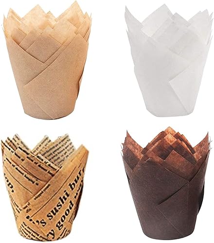 SOSINYA 200Caissettes Cupcake en Papier pour Muffin Pâtisserie Moule Décoration (tulip4) - Nail Gallerys