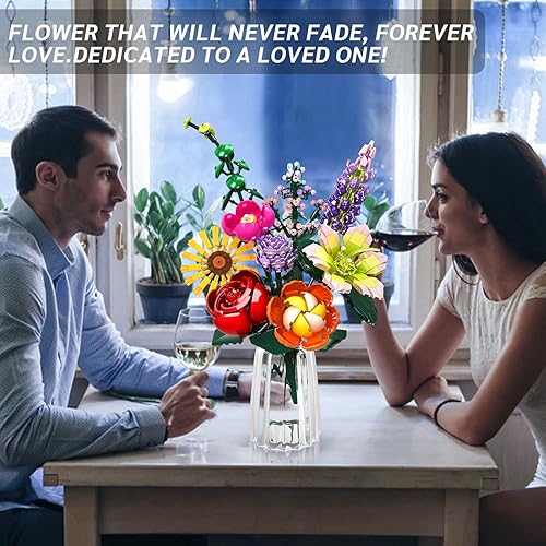 IKIDSUN Lot de 9 blocs de construction de fleurs, fleurs artificielles, pour bouquet de fleurs, cadeaux pour la fête des mères, un anniversaire, la Saint-Valentin, Noël, pour filles et adultes de 6 - Nail Gallerys