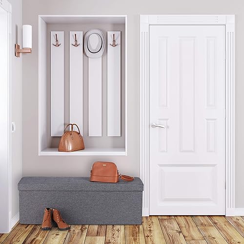 Relaxdays Coffre de Rangement, Pliable, rembourré, avec cloison de séparation, 130 l, Chambre à Coucher, Gris foncé - Nail Gallerys