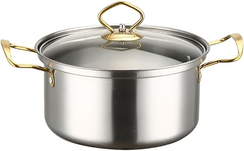 Uposao 10Pcs Batterie de Cuisine en Acier Inoxydable, Casseroles/Faitouts avec Couvercle en Verre pour Tous Feux Dont Induction - Nail Gallerys