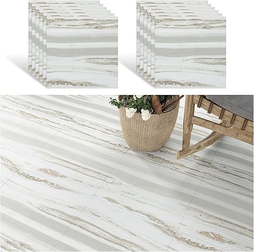 VEELIKE Dalle Adhesive Sol Effet Bois Beige Gris Carrelage Adhesif Sol Salle de Bain Carreaux Adhesif Cuisine Imperméable Sol PVC Adhesif Chambre Dalle PVC Sol Garage 1.5mm 30 cm x 30 cm 12 Pièces - Nail Gallerys
