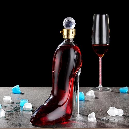 perfk Chaussures à Talons Forme Decanter Luxueux Cristal Merlot Rhum Bouteille de Vin Distributeur d'alcool - Nail Gallerys
