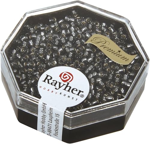 Rayher 14701561 Premium rocailles, 2.2 mm ø, avec Reflets Argentés, silberg - Nail Gallerys