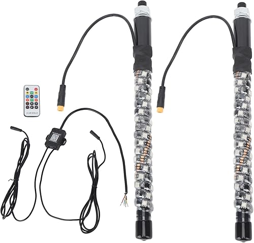 Fouets Lumineux à LED de 0,3 M, étanche IP67 avec Télécommande, 300 Motifs, 366 Modes, 32 luminosité, 10 Vitesses, Fouets Lumineux en Spirale RVB - Nail Gallerys