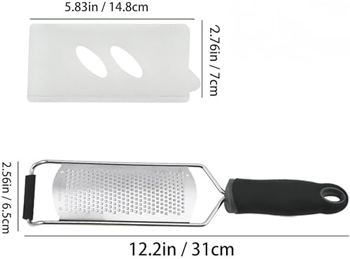 YUNYU Râpe à fromage et zesteur en acier inoxydable, lame fine avec poignée antidérapante, housse de protection - Nail Gallerys