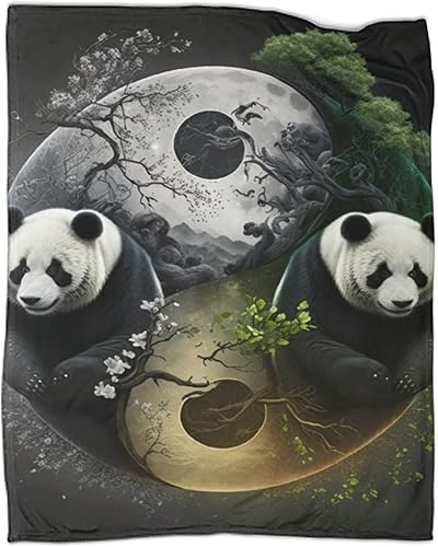 XJmoney Couverture Polaire imprimée en 3D Yin Yang Art pour Adultes, Grande Couverture Moelleuse, Douce, Chaude et légère pour lit, canapé, Bureau, 127 x 152 cm - Nail Gallerys