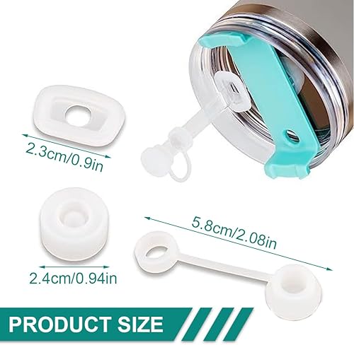 SGERUFZ 4 Pcs Silicone Bouchon anti-fuite Couverture de paille pour Stanley Tumbler 1.0 et 2.0 30oz|40oz Stanley Cup Accessoires Noir Blanc - Nail Gallerys