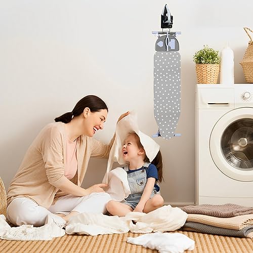 DXIA Support pour Planche à Repasser, Cintre de Repassage, Support Mural pour Planche à Repasser, Organisateur de Rangement pour Planche à Repasser pour la Buanderie, l'hôtel, la Maison, Noir - Nail Gallerys