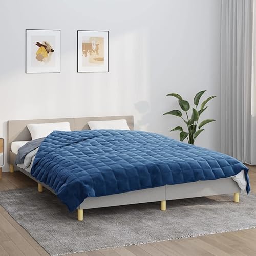 vidaXL Couverture lestée Bleu 200x200 cm 9 kg Tissu, Couverture, Couverture Couette, Couverture apaisante, literie, Couverture lestée pour l'anxiété - Nail Gallerys