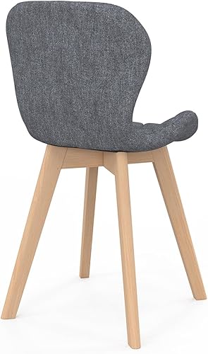 IDMarket - Lot de 4 chaises ROBINE en Tissu Mix Color Bleu, Gris, Beige et Noir - Nail Gallerys