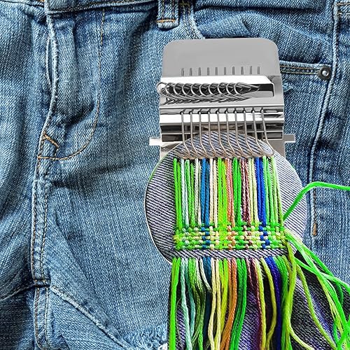 Petit outil de tissage de type speedweve, outil de refoulement DIY avec disques en plastique 14/28/42 crochets, bois, machine à tuber pratique, mini moulin à tisser, tresser, machine de patchwork - Nail Gallerys