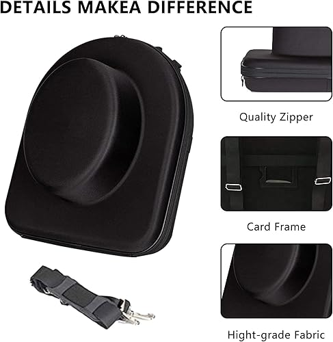 Qivine Étui Rigide pour Chapeaux de Voyage, Étui à Chapeau avec Bandoulière Régable et Poignée de Transport, Sac de Transport pour Casquettes Anti-déformation, pour Domicile et Voyage, Noir - Nail Gallerys