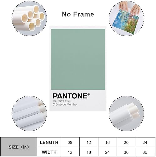 KBGDFSDF PANTONE Impression sur toile pour salon, chambre à coucher Motif crème de Menthe 20 x 30 cm - Nail Gallerys