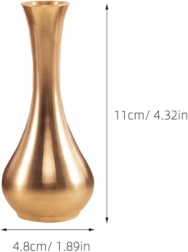 Homoyoyo Vase en Cuivre Rétro Doré - Soliflore Élégant Et Fait à La Main - Petit Vase Décoratif pour Fleurs Idéal pour La Décoration Intérieure Salon Et Cheminée - Nail Gallerys