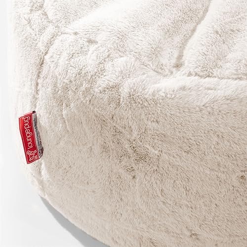 Lounge Pug - Fausse Fourrure Lapin - Fauteuil Enfant, Pouf Enfant - Blanc - Nail Gallerys