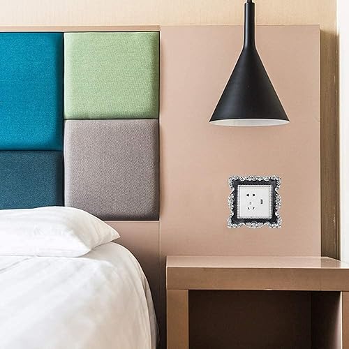 YunBey 2 Pcs Autocollants pour Prise Interrupteur, Couverture D'Interrupteur Lumière Noir Stickers pour d'Interrupteur Mural (15,5*15,5cm) - Nail Gallerys