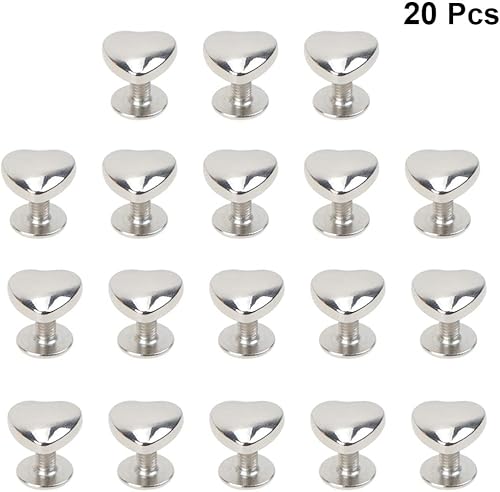 HEALLILY 20 Pcs Rivets en Cuir en Métal en Forme de Coeur Rivet Goujons Décoratif Spot Bouton Rivets Bricolage Bouton Goujons Vêtements Accessoires pour Sac à Main Bricolage Artisanat - Nail Gallerys