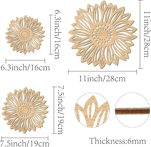 CREATCABIN 3 décoration Murale en Bois Géométrique en Bois-Décoration Murale Suspendre-Sculpture Montagnes Modernes-Décoration en Bois Découpée au Laser-pour Maison Chambre Coucher-28x28 c-Café - Nail Gallerys