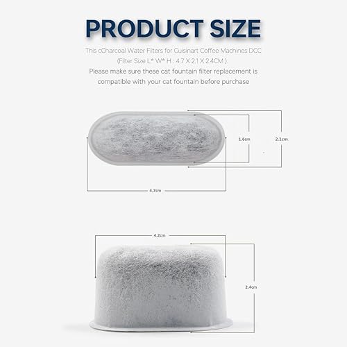 Acmerota 14 filtres à eau à charbon compatibles pour Cuisinart les machines à café DDC-1100 DDC-115O DCC-900 DDC-1200 DCC-900 DCC-1000 CBC-00PC2 CBC-00BKPC DC-1200 DGB-500 DGB-600 Filtre universel - Nail Gallerys
