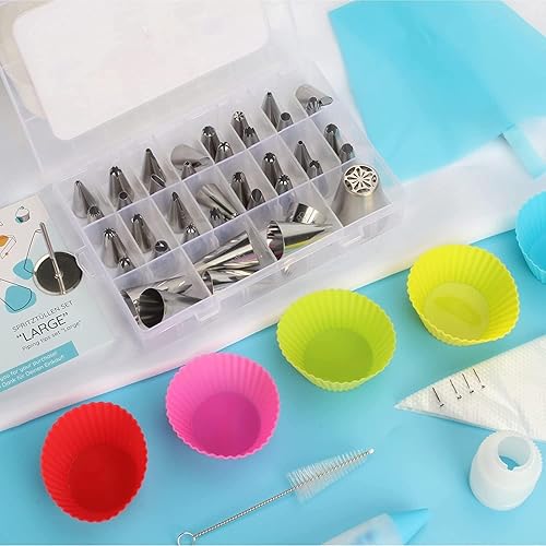 Wenburg Kit de Douille Patisserie Professionnelle - 75 Pièces - Différentes Poches A Douille Patisserie - Douilles à Pâtisserie avec de Nombreux Accessoire Patisserie y Compris E Book (Set Large) - Nail Gallerys