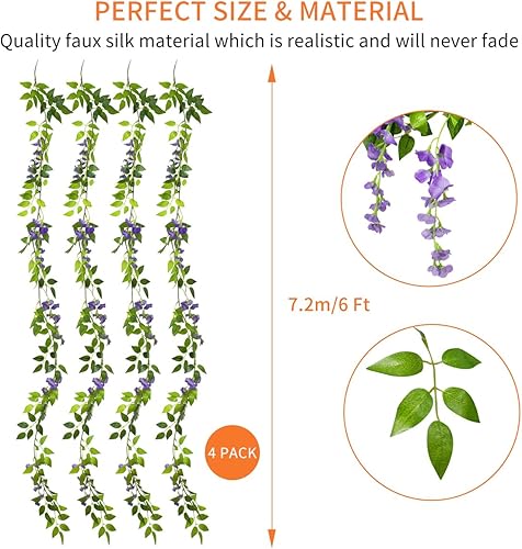 Ruick Couronne de lierre artificiel en soie Pour décoration murale de mariage 7,5 m - Nail Gallerys