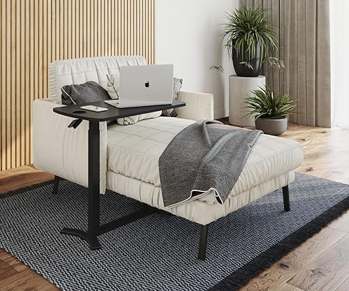 ESMART EACM-121WM 71 x 40 cm Érable - Table d'appoint Mobile réglable en Hauteur pneumatiquement en continu 64-99 cm sur roulettes pour canapé, lit, Chambre d'enfant - Nail Gallerys