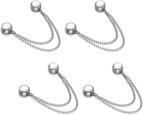 Pinces a Vêtements Magnétiques,4 Boutons de Force Magnétique avec Chaîne,Epingles Magnétiques Polyvalentes pour Cardigan,Ourlet de Manchette - Nail Gallerys