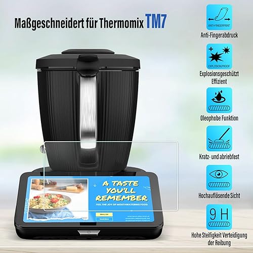 Lot de 2 films de protection d'écran compatibles avec Vorwerk Thermomix TM7 - Ultra fin - Anti-rayures - Sans bulles - Nail Gallerys