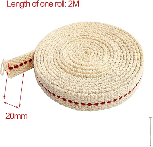 ANDSHUAI Meche Lampe a Petrole,Meche Lampe à Huile,Meche pour Lampe a Petrole,Meche pour Lampe a Huile,pour Lampe à Petrole,Lanterne à Huile,Coton,2m de Longueur Totale (Largeur 2cm) - Nail Gallerys