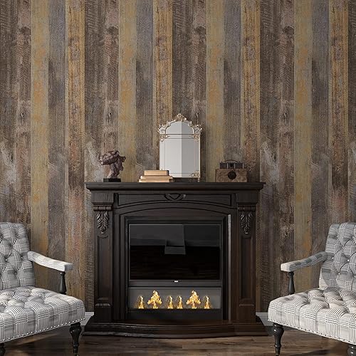 VaryPaper Papier Peint Bois Marron Adhesif pour Meuble Bois 40cmx200cm Papier Adhésif Décoratif Papier Peint pour Porte Papier Autocollant Meuble Cuisine Papier Peint Adhesif Mural Chambre Armoire - Nail Gallerys