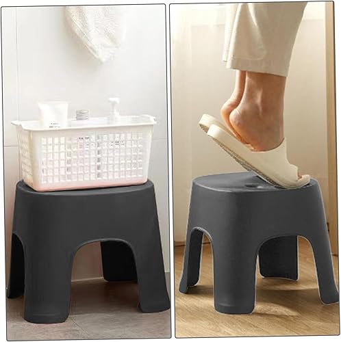 Dorccsi Tabouret en Plastique Noir Multifonctionnel 8,1 x 7,7 x 6,3 Pouces Petit Marchepied pour Salon, Salle de Bain, Cuisine - Nail Gallerys