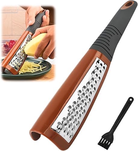 EACHPT Rapeuse Legume Inox,Râpe à Fromage,Cheese Grater,Polyvalente Zesteur Agrumes,Appareil Pour Raper Les Legumes,Râpe à ail,Idéal pour râper Grossièrement et Finement, avec Brosse de Nettoyage - Nail Gallerys