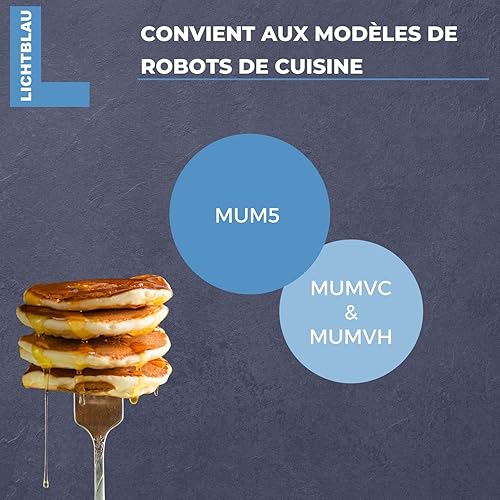Lichtblau Fouet 00659889 pour robot de cuisine Bosch I Rechange compatible avec les modèles MUM5 MUMVC MUMVH I Balai Profi Flex avec silicone I Accessoire robot de cuisine Bosch - Nail Gallerys