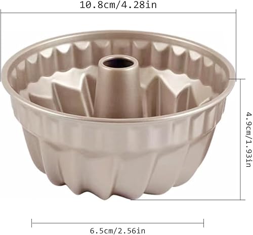 Qixuer Moule Kouglof Mini Ø 10.8 cm, Lot de 3 Moule à Gâteau Rond Moule à Kougelhopf Premium Moule à Kougelkklaxon pour Petits Gâteaux, Revêtement Antiadhésif, Acier au Carbone - Nail Gallerys